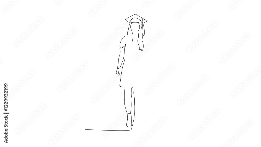 Video Vector one continuous line group of young students in a jump happily three teenage students express their graduation Video Vector one continuous line group of young students in a jump happily three teenage students express their graduation