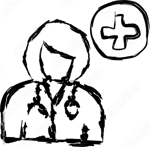 doctor icon in Doodle style