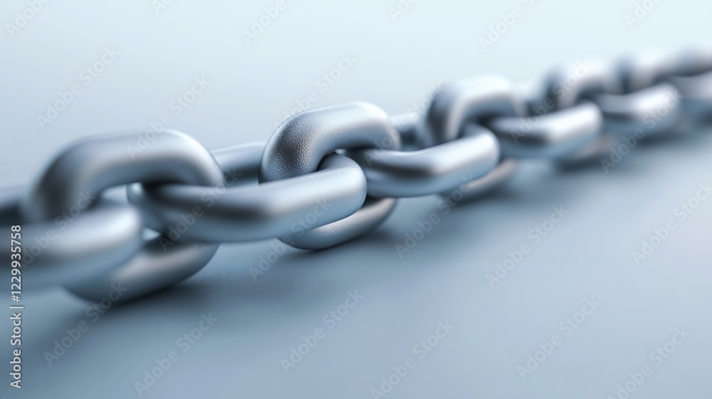 Interlinked Metal Chain: Strength, Unity, and Connection Interlinked Metal Chain: Strength, Unity, and Connection