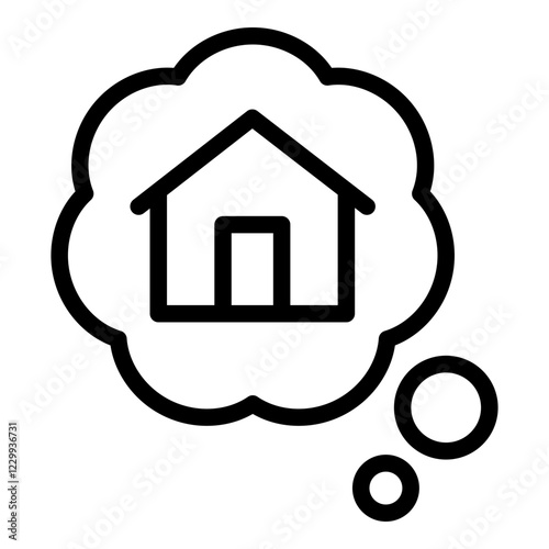 Dream house icon. Vector line icon