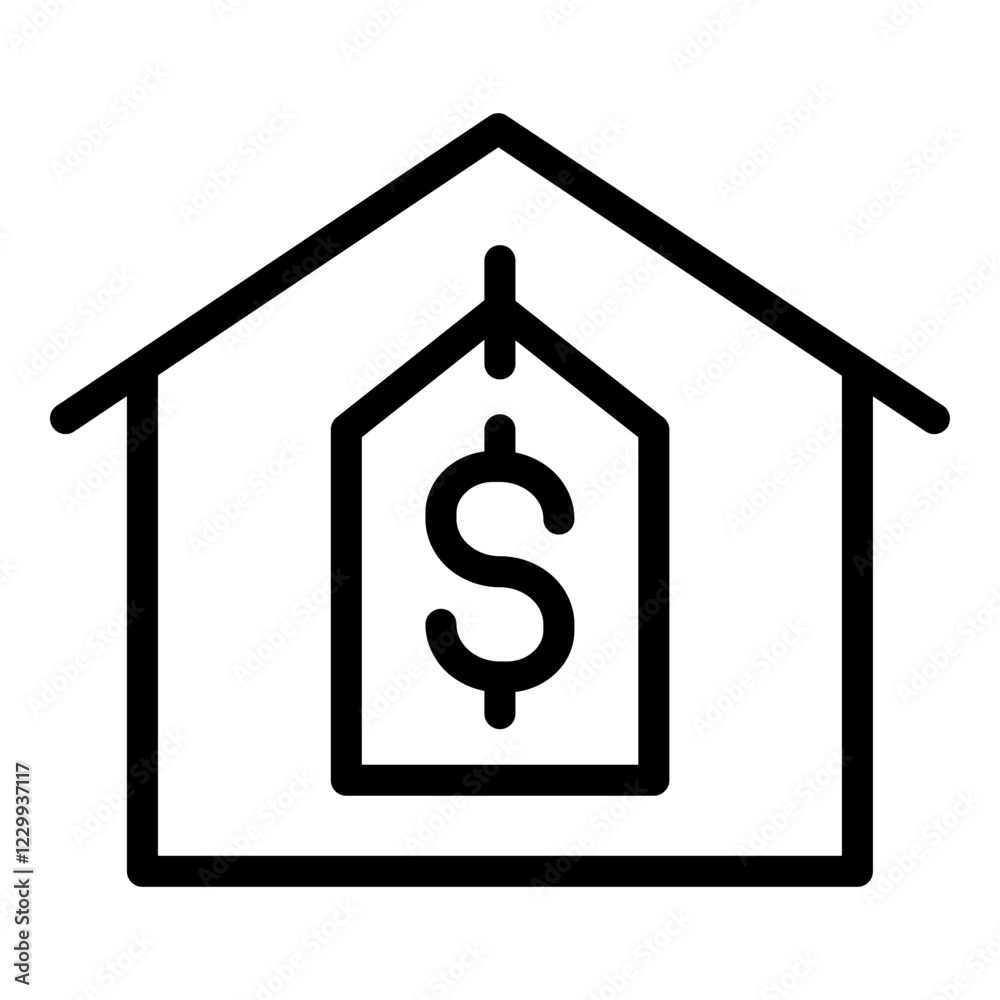 House price icon. Vector line icon House price icon. Vector line icon