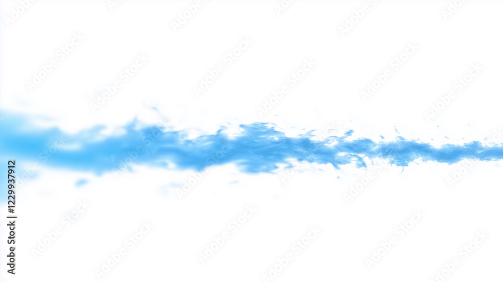 Obraz premium Glowing blue blurred horizontal line on white background