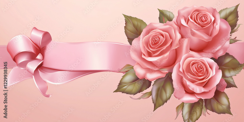 Pink roses Mother’s Day background with copy space Pink roses Mother’s Day background with copy space
