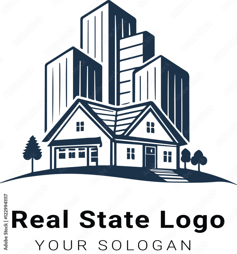 Fototapeta premium Vector business real state logo design with white background 