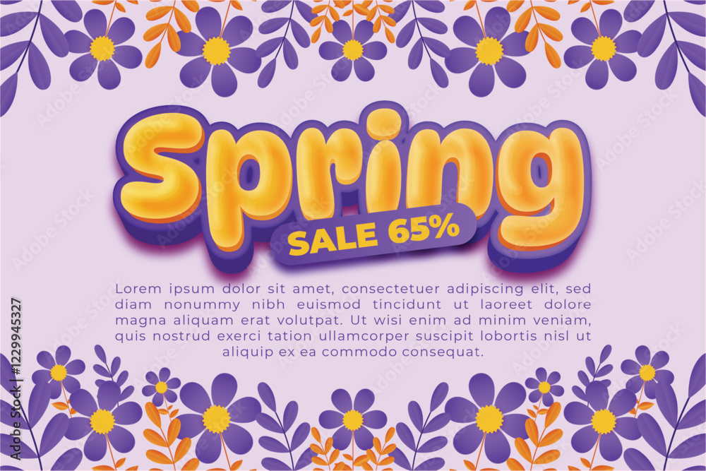 A poster for spring sale with editable text effect