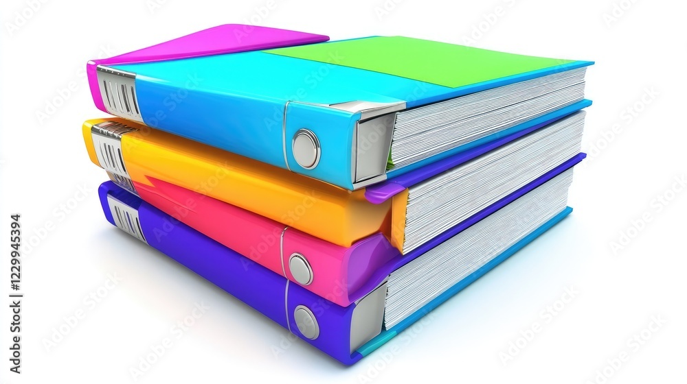 A collection of neatly stacked binders and folders labeled with financial documents. A collection of neatly stacked binders and folders labeled with financial documents.