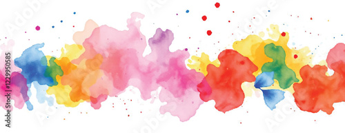 Holi colorful abstract liquid watercolor background with artistic, paint, splashes, grunge, splatter, texture, powder, Artwork for creative banner, card, template, effect, ink, blot design vector