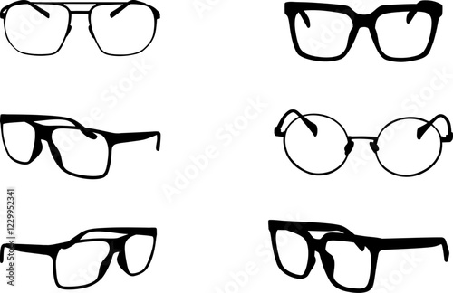 set of glasses vector