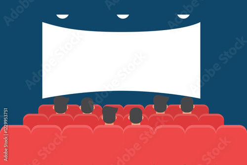 Movie theater concept. Colored flat vector illustration isolated.