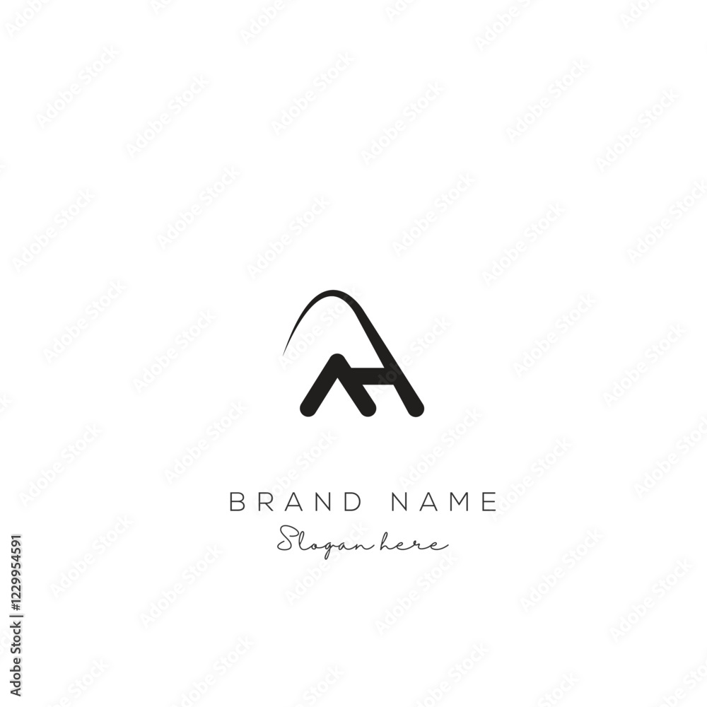 Minimal creative initial based AH logo and HA logo. Letter AH HA creative elegant monogram Black and white. Minimal creative initial based AH logo and HA logo. Letter AH HA creative elegant monogram Black and white.