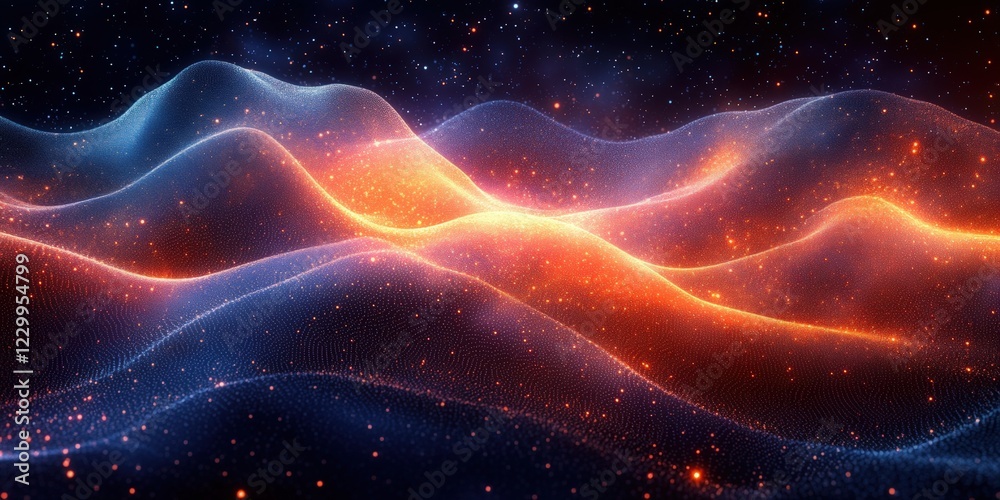 Fototapeta premium Computer screen displaying a colorful wave pattern with various colors and designs in digital art