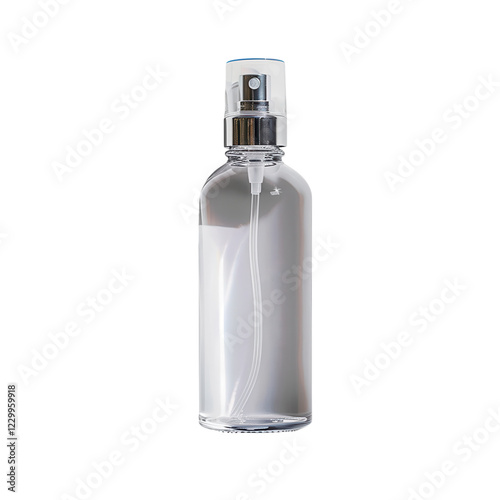 Clear Glass Spray Bottle with Silver Cap and Fine Mist Nozzle photo