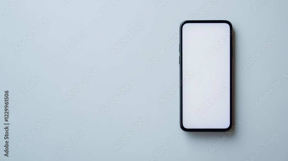 A modern smartphone with a glossy finish placed on a pure white background. A modern smartphone with a glossy finish placed on a pure white background.