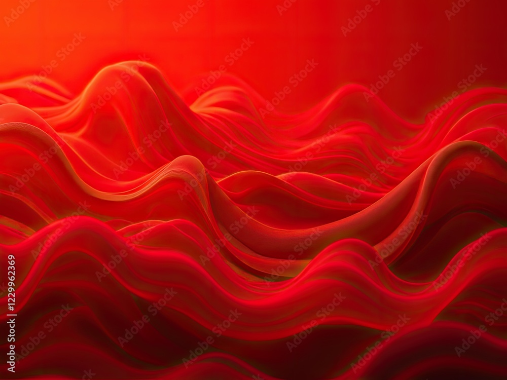 Obraz premium Abstract red wave background featuring smooth generative ai