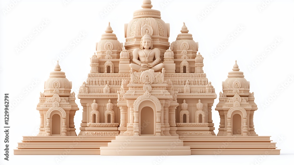 Intricate Sandstone Temple Model A Digital Rendering of an Ancient Architectural Marvel Intricate Sandstone Temple Model A Digital Rendering of an Ancient Architectural Marvel