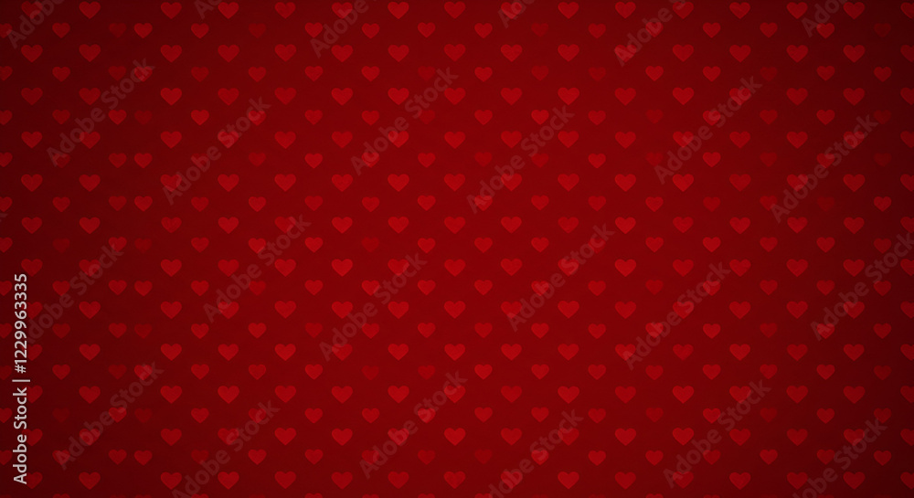 Seamless Red Heart Pattern on Deep Red Valentine's Day Background Seamless Red Heart Pattern on Deep Red Valentine's Day Background