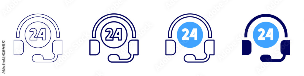 24 hours icon in 4 different styles. Thin Line, Line, Bold, and Bold Line. Duotone style. Editable stroke 24 hours icon in 4 different styles. Thin Line, Line, Bold, and Bold Line. Duotone style. Editable stroke