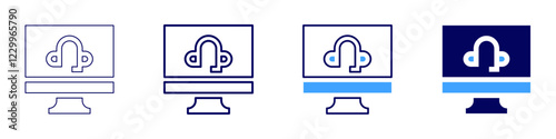 Call monitoring icon in 4 different styles. Thin Line, Line, Bold, and Bold Line. Duotone style. Editable stroke