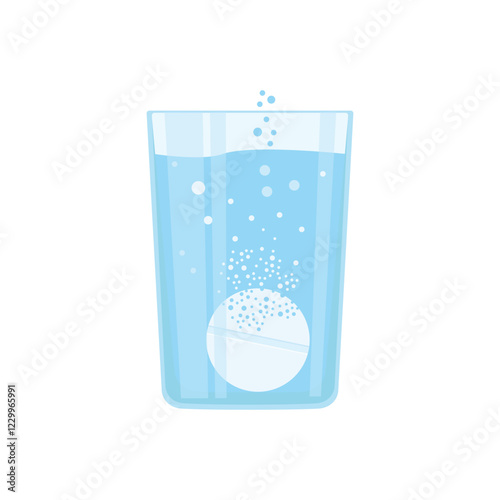 Dissolving pill in a glass of water