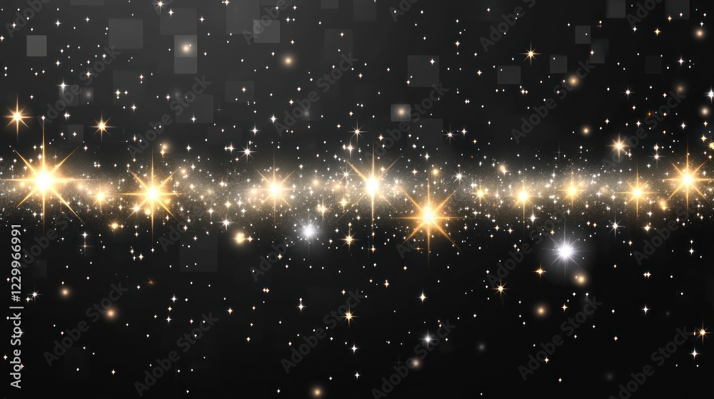 custom made wallpaper toronto digitalGolden light streak across dark background with sparkling stars.