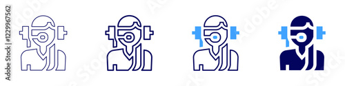 Telephonist icon in 4 different styles. Thin Line, Line, Bold, and Bold Line. Duotone style. Editable stroke