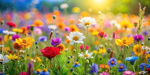 Spring's colorful wildflowers bloom, creating stunning nature images.