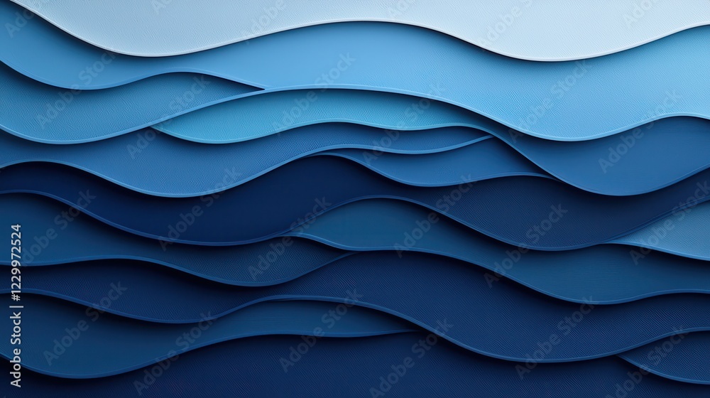 Abstract Waves in Blue Tones Creating a Tranquil Mood and Atmosphere Abstract Waves in Blue Tones Creating a Tranquil Mood and Atmosphere