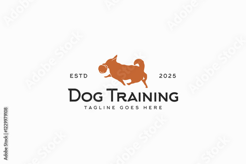 silhouette dog training icon logo vector design template. creative dog sport, dog training, dog bite ball logo design vector illustration with modern, vintage and flat styles