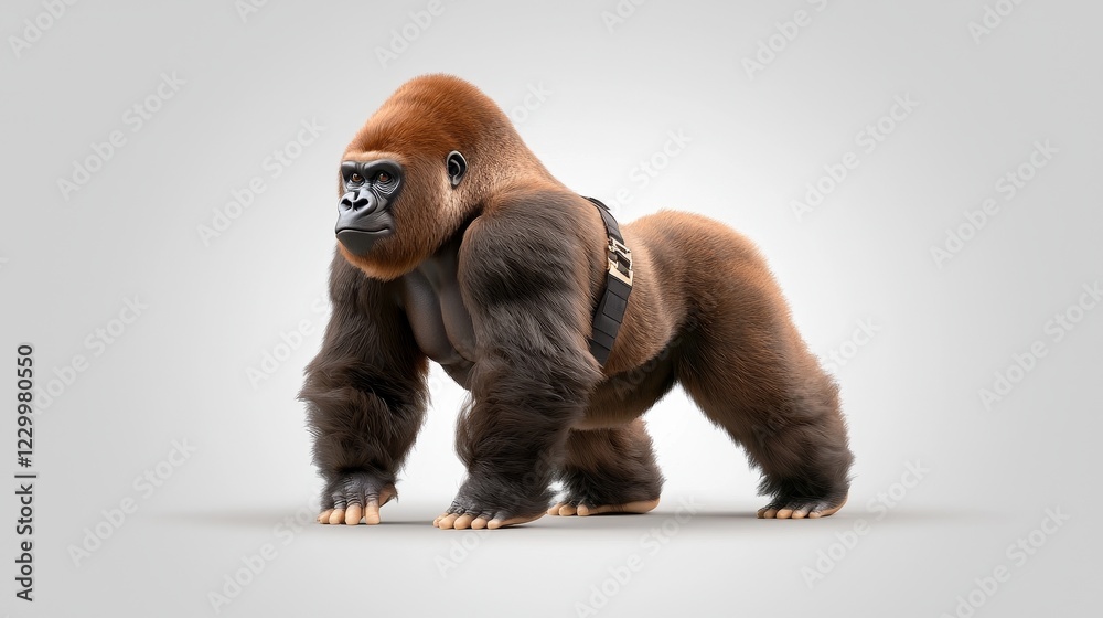 Majestic gorilla displaying strength in a studio setting wildlife art close-up perspective captivating animal portraits Majestic gorilla displaying strength in a studio setting wildlife art close-up perspective captivating animal portraits