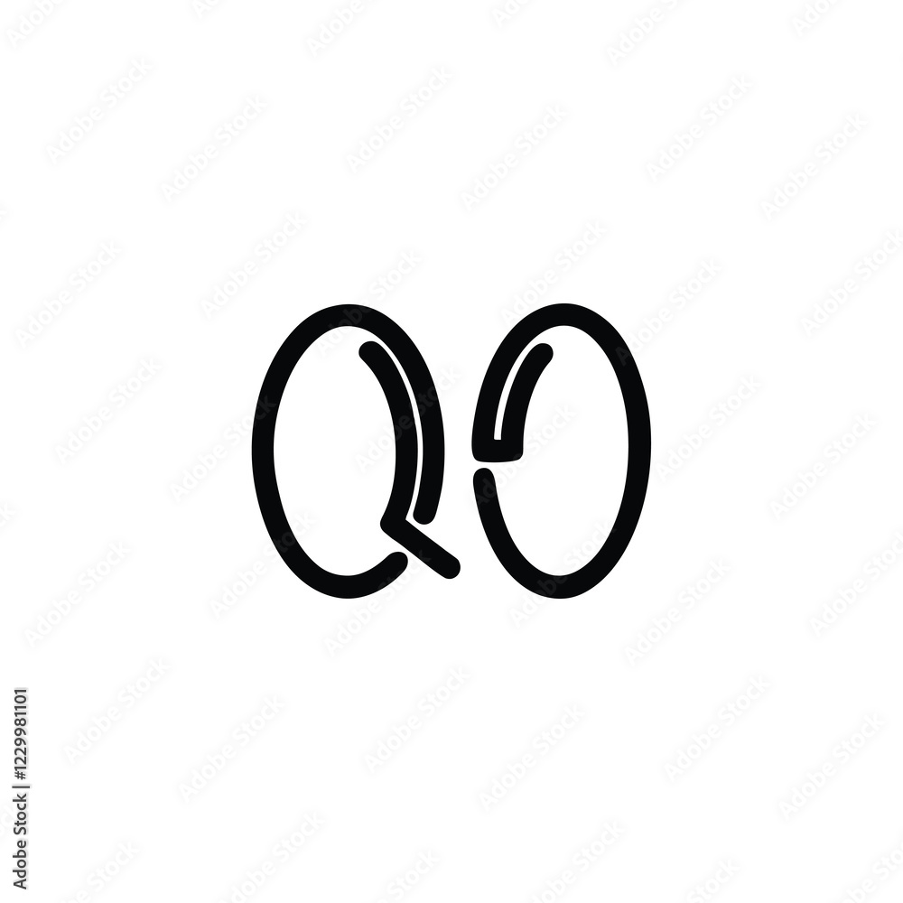 QO monogram logo design letter text name symbol monochrome logotype alphabet character simple logo QO monogram logo design letter text name symbol monochrome logotype alphabet character simple logo