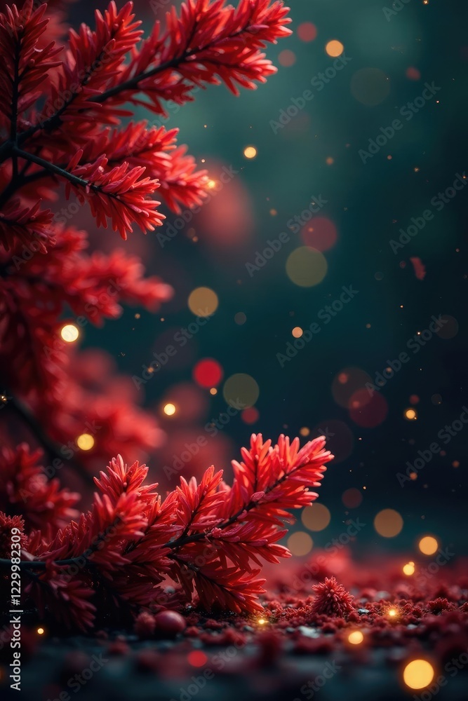 Sprinkle of red rowan around twinkling lights, texture, sprinkle, holiday Sprinkle of red rowan around twinkling lights, texture, sprinkle, holiday