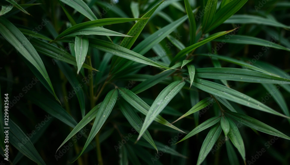 Fototapeta premium close up of bamboo leaves with gentle curves