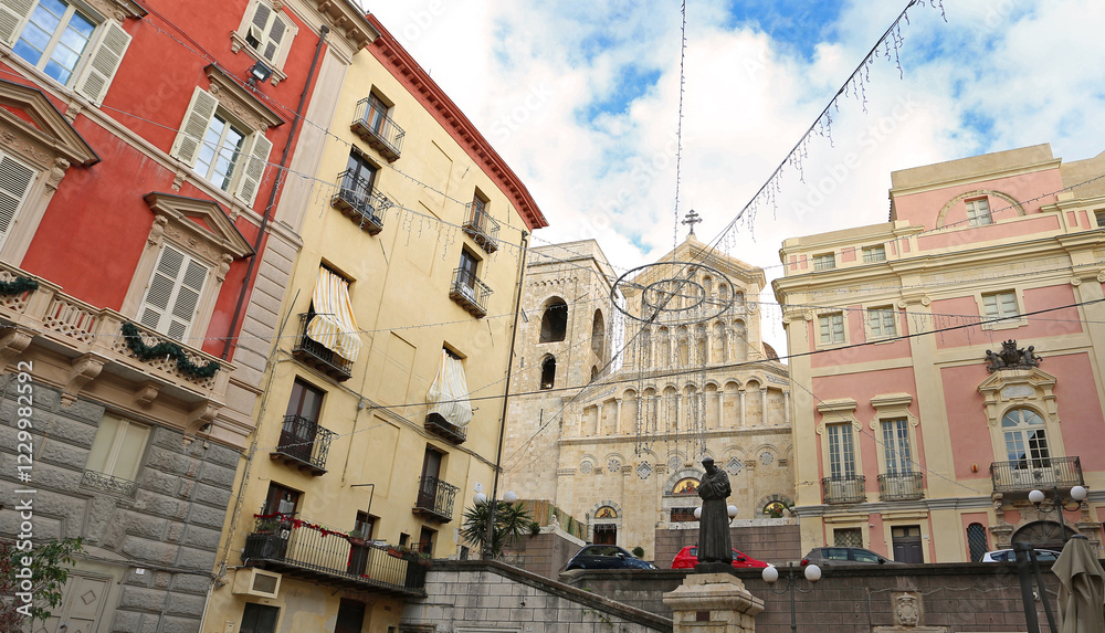 Fototapeta premium Cagliari Cathedral is a Roman Catholic cathedral in Cagliari, Sardinia, Italy, dedicated to the Virgin Mary and to Saint Cecilia