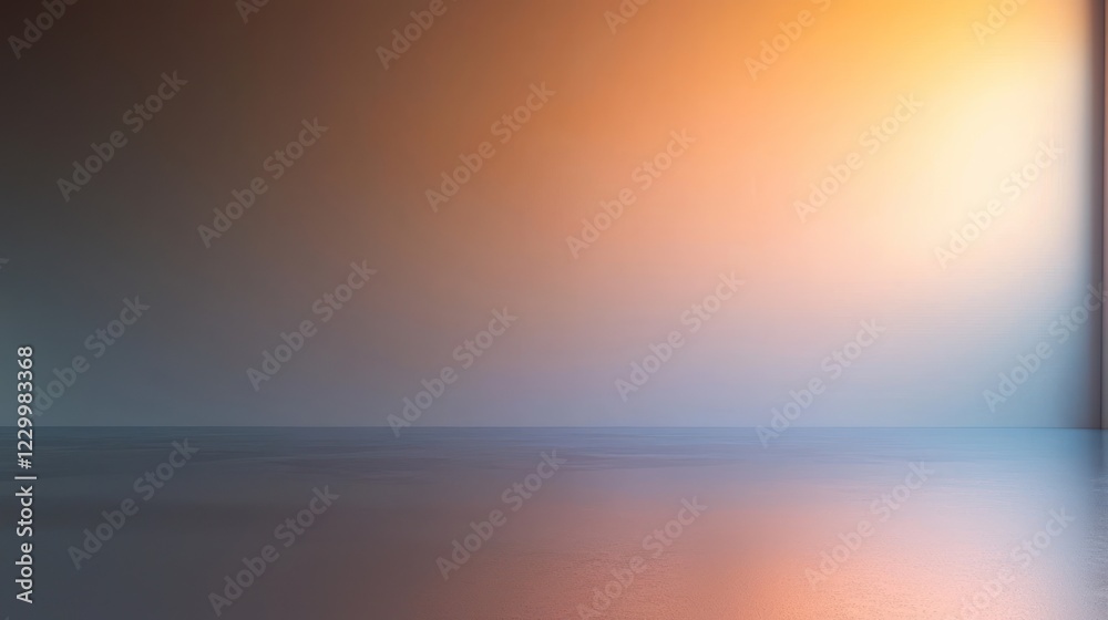 Obraz premium Abstract Sunset Gradient: A Minimalist Room with a Warm Glow