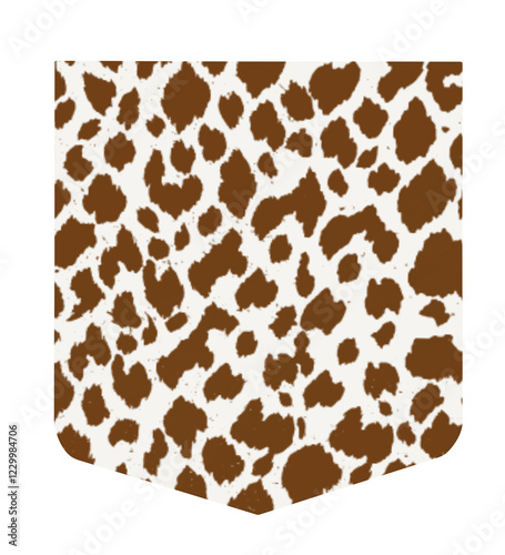 Brown leopard skin patternwith white background shape pocket