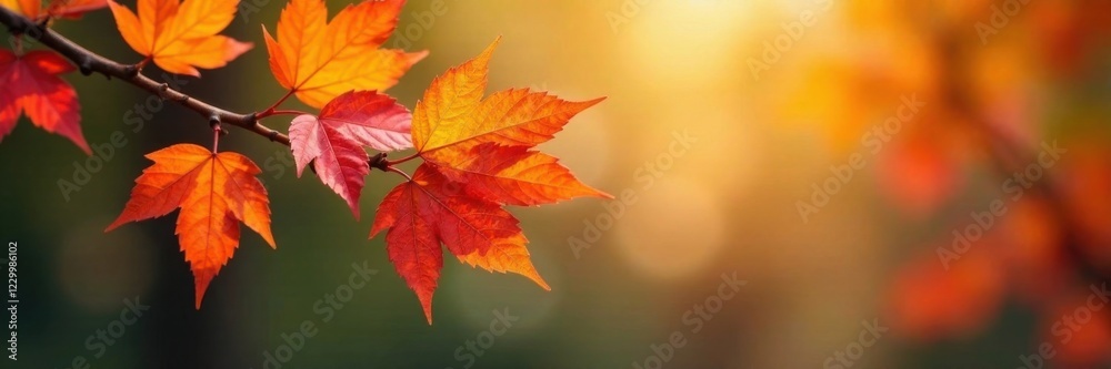 Autumn Branch with Colorful Leaves, autumn leaves, fall foliage Autumn Branch with Colorful Leaves, autumn leaves, fall foliage