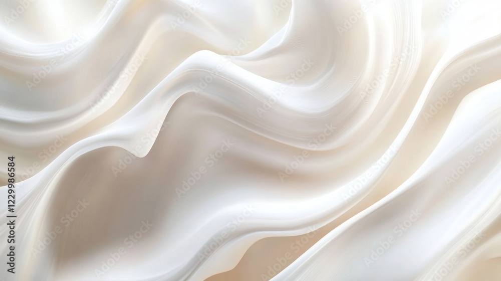 Obraz premium Creamy, flowing fabric with soft, gentle curves and folds.
