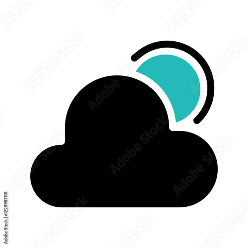 Cloud icon with a partial circle shape on top