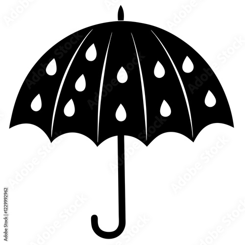 black umbrella isolated