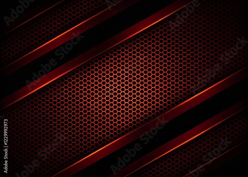 Wallpaper Mural Abstract red hexagon pattern background Torontodigital.ca