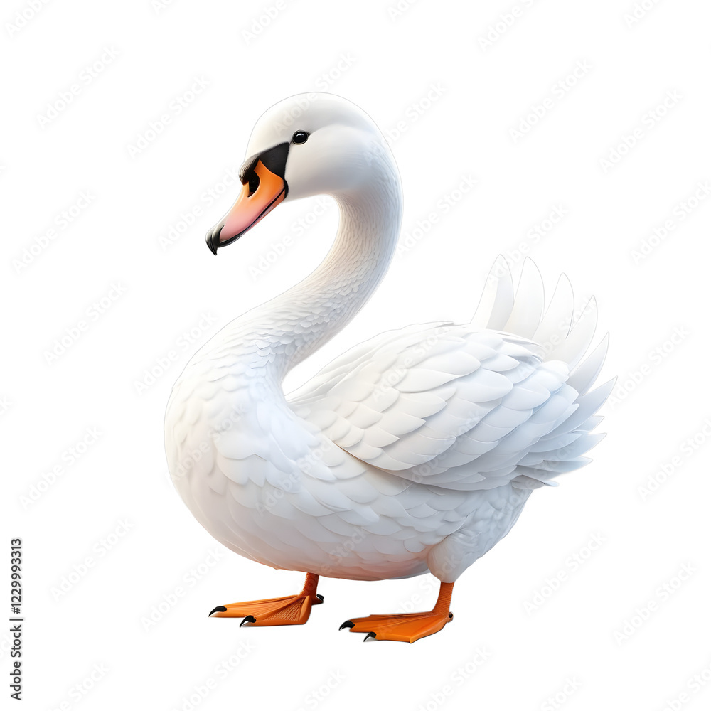Fototapeta premium Elegant White Swan, Perfect for Design Projects