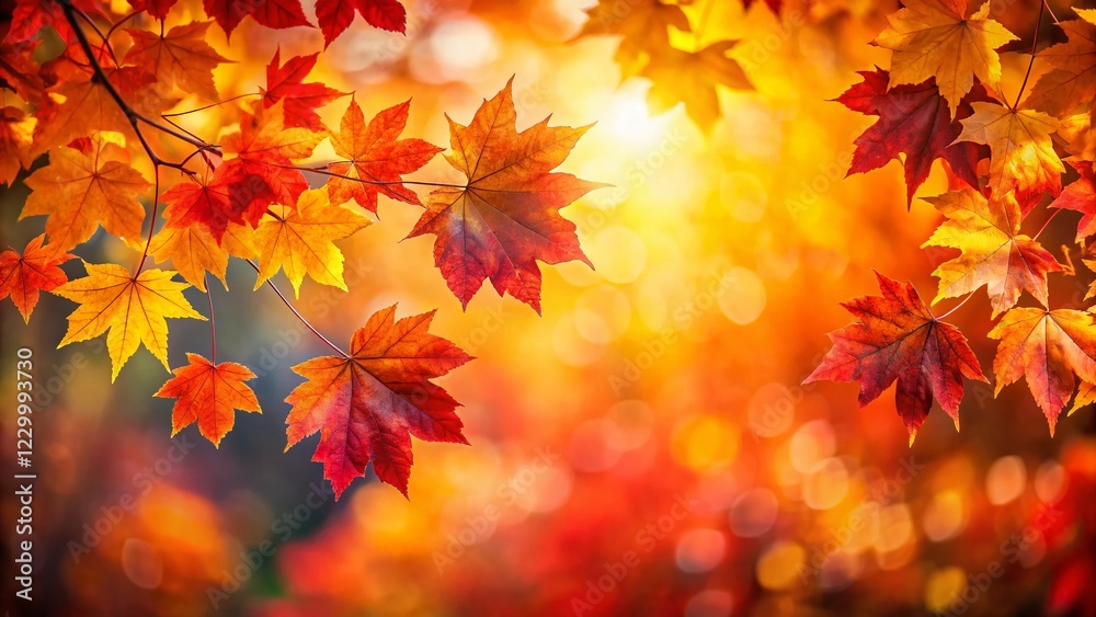 Autumn Leaves Horizontal Banner: Vibrant Fall Foliage Background for Website or Social Media Autumn Leaves Horizontal Banner: Vibrant Fall Foliage Background for Website or Social Media