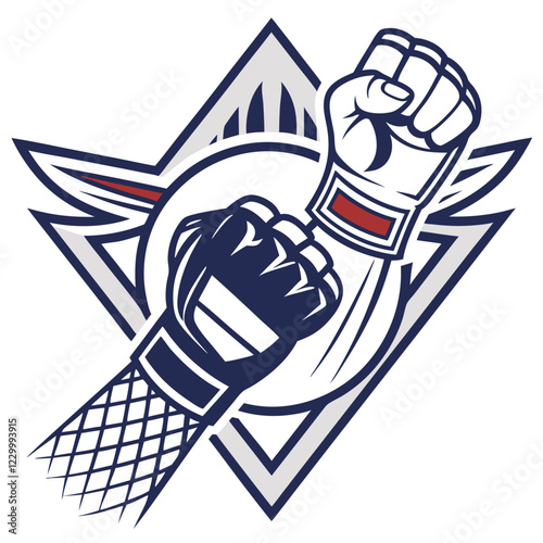 Mixed martial art logo Vector.