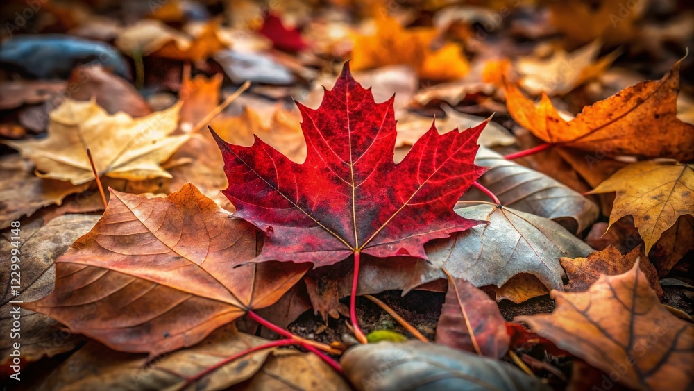Autumn Maple Leaf on Ground - Vibrant Fall Foliage Photography Autumn Maple Leaf on Ground - Vibrant Fall Foliage Photography
