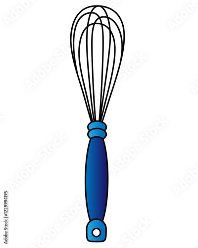 Whisk - vector full color illustration. Whisk - Kitchen tool logo or sign. Kitchenware	