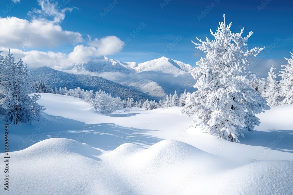 A serene winter landscape featuring a majestic snow-covered mountain range, with evergreen trees and a picturesque forest at the base. A beautiful winter wonderland. A serene winter landscape featuring a majestic snow-covered mountain range, with evergreen trees and a picturesque forest at the base. A beautiful winter wonderland.