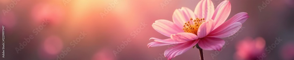 Fototapeta premium A single abstract bloom with soft light filtering, floral, filter, delicate