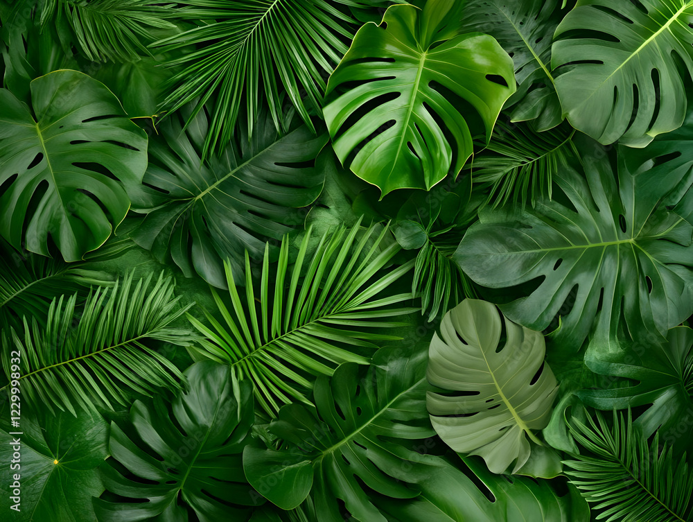 custom made wallpaper toronto digitalLush tropical leaves background