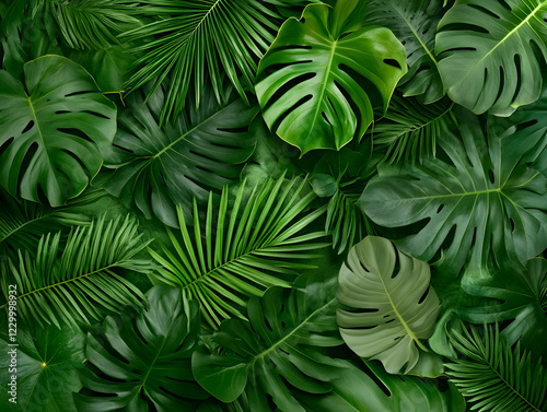 Wallpaper Mural Lush tropical leaves background Torontodigital.ca