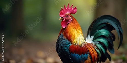 Wallpaper Mural Proud rooster with vibrant plumage, sharp comb, rural, proud Torontodigital.ca